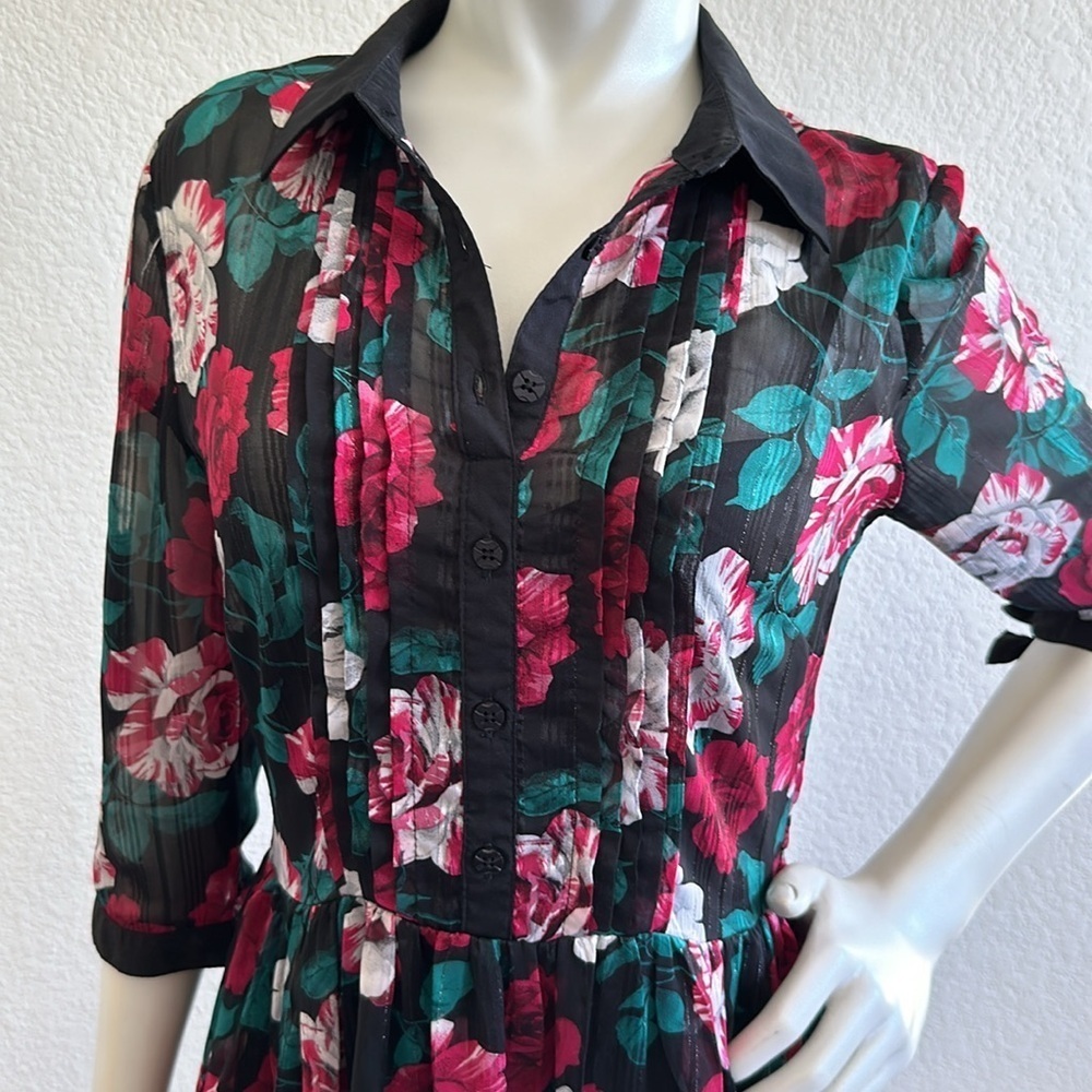Hell Bunny Bed Of Roses Dress Black - Picture 4 of 10